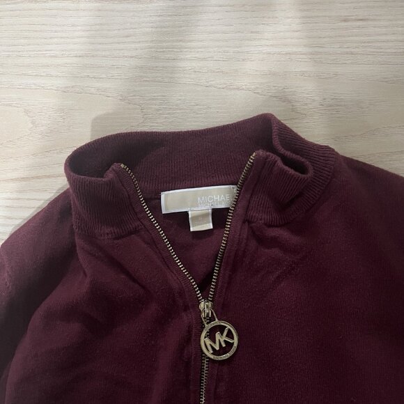 Michael Kors Quarter 1/4 Zip Pullover Sweater Size Small Cranberry Red Mock Neck - Picture 5 of 8